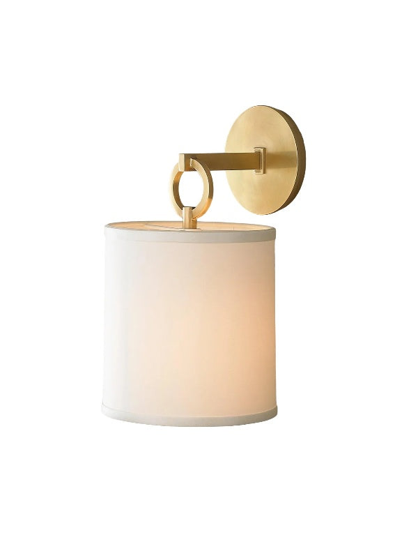 Applique murale minimaliste avec abat-jour en tissu - Abat-jour tambour doux