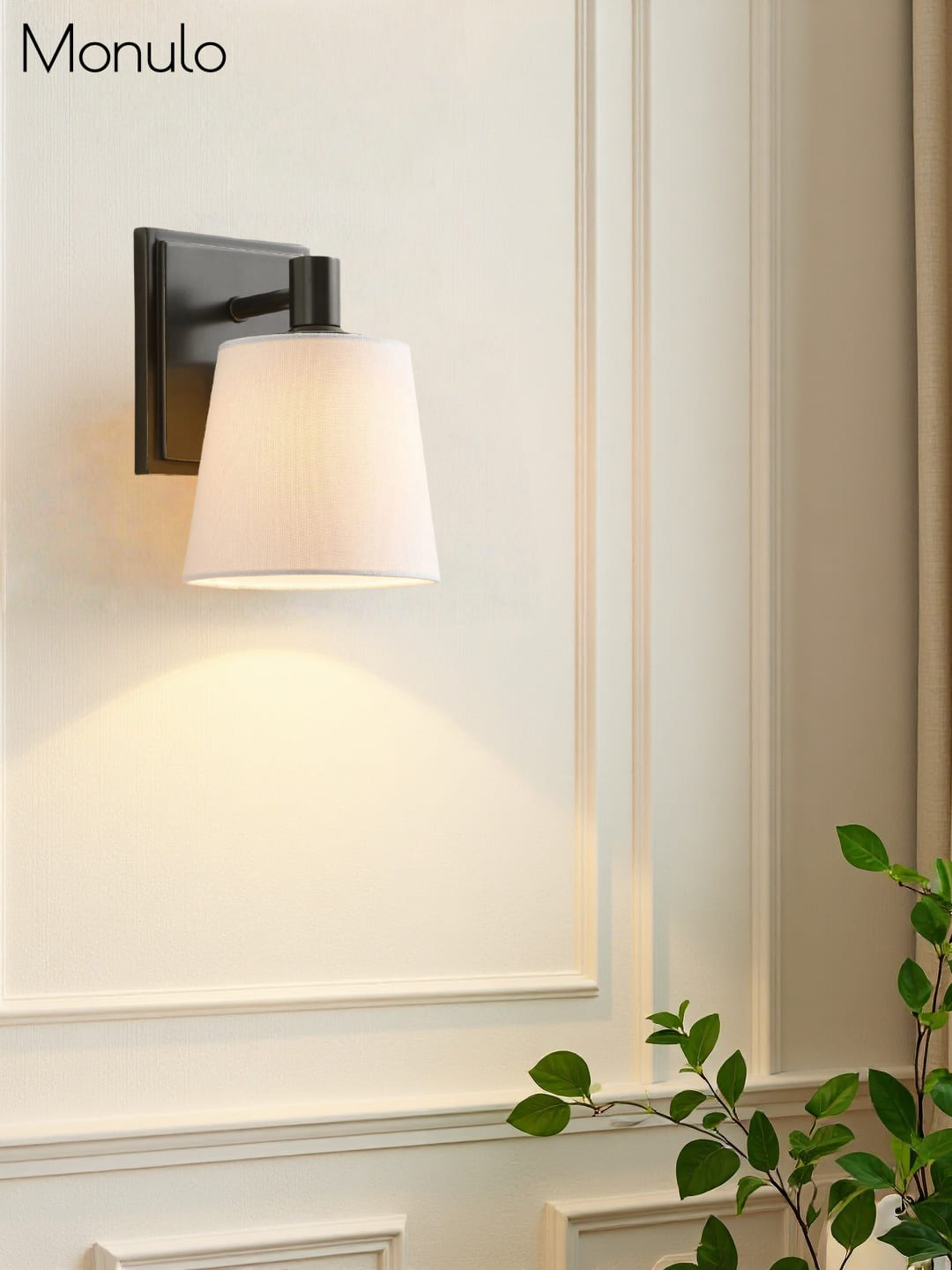 Applique murale en tissu avec abat-jour tambour – Applique murale minimaliste pour couloir