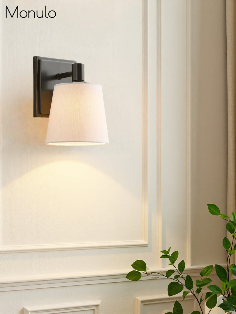 Applique murale en tissu avec abat-jour tambour – Applique murale minimaliste pour couloir