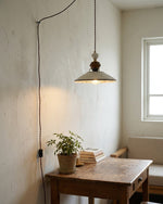 Charger l'image dans la visionneuse de galerie, Hand-Painted Ceramic Brown Trim Plug-In Pendant