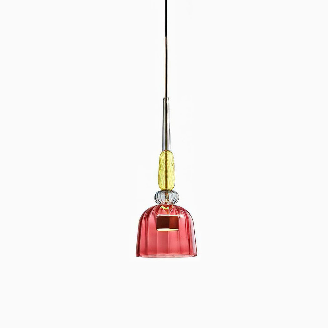 Suspension en verre soufflé à la main - Fer bonbon coloré, couleurs mélangées, pour l'intérieur