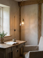 Bild in Gallery-Viewer laden, Brass And Clear Glass Plug-In Pendant