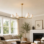 Charger l'image dans la visionneuse de galerie, Fibura Modern Fabric or Pleated Shade Chandelier for Traditional Dining Room