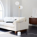 Load image into Gallery viewer, Brina Multi-Light Glass Floor Lamp - Brass and Milk Glass Lighting
