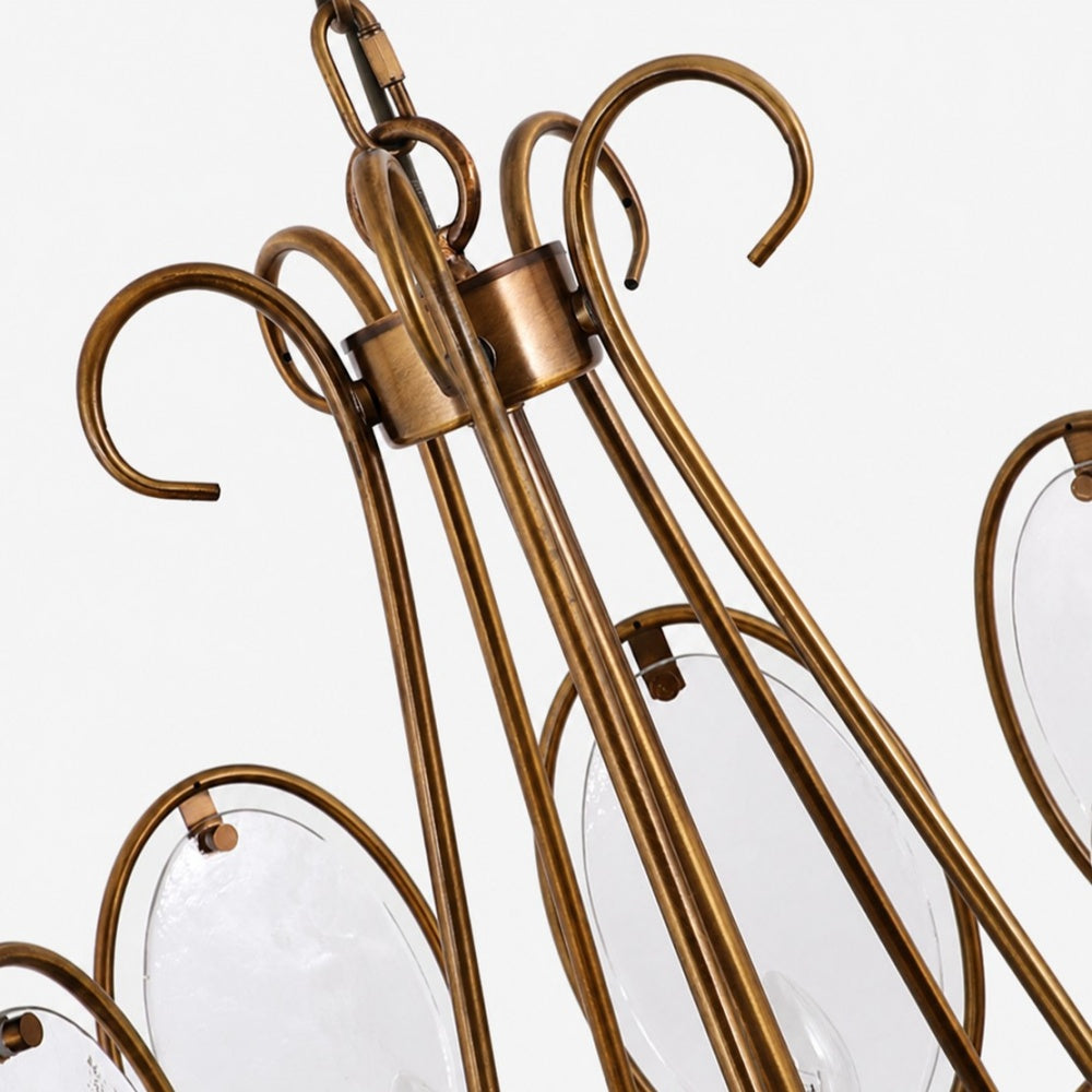 Oval Panel Textured Glass Chandelier