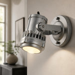 Load image into Gallery viewer, Brushed Silver Industrial Spotlight Wall Sconce