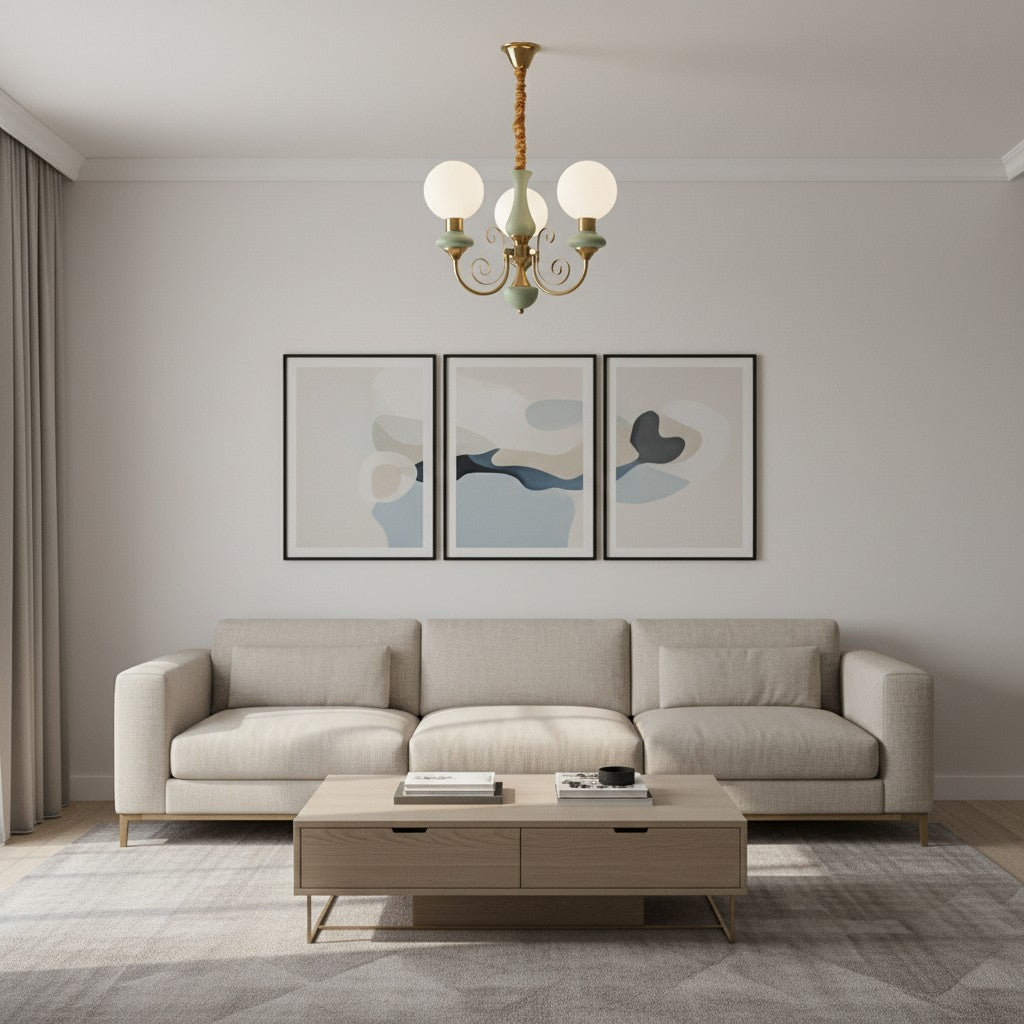 Lustre sphérique en pierre de luxe moderne Radiara, design sculptural en couches pour salon et hall d'entrée