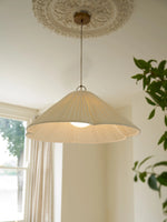 Load image into Gallery viewer, Luminella Soft Pleated Scalloped Fabric Pendant – Modern Sculptural Ceiling Light for Living Room
