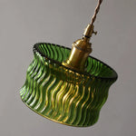 Bild in Gallery-Viewer laden, Vintage Ripple Glass Pendant Light With Warm Brass Accent