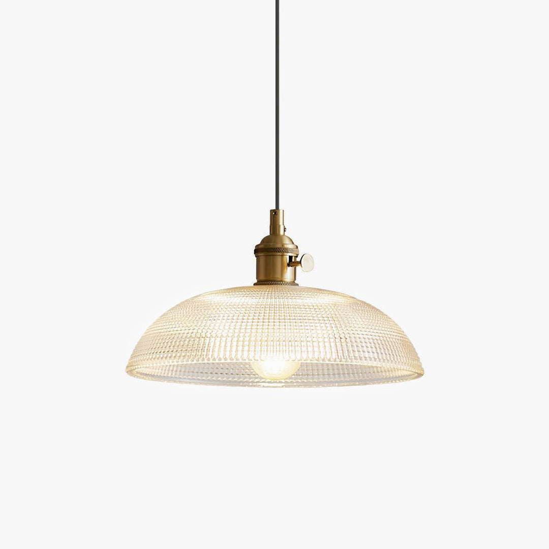 Polished Brass Domed Glass Plug-In Pendant