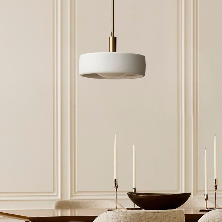 Cerova Contemporary Minimalist and Elegant Pendant – Ivory Porcelain Shade Light for Kitchen Island & Bedroom