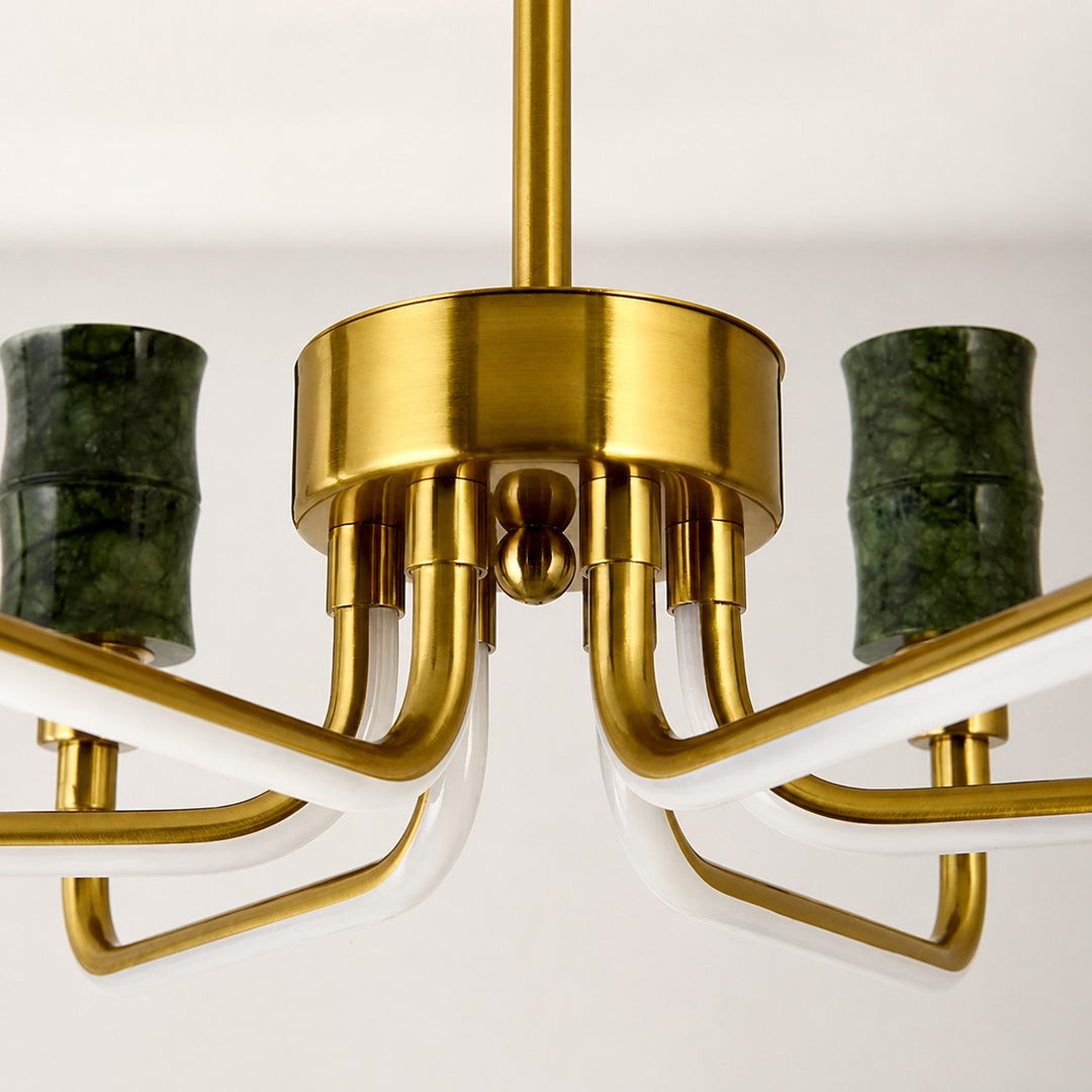 Green Jade Candle-Arm Chandelier