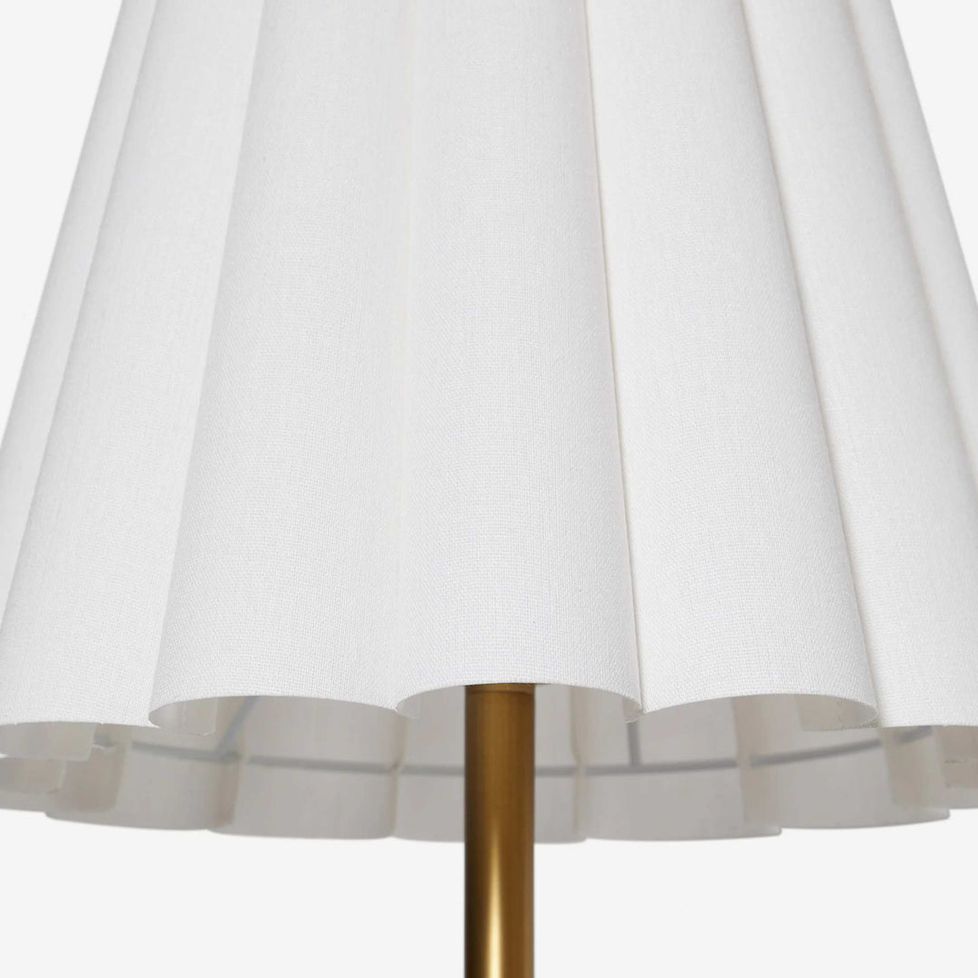 Lámpara de mesa delgada de transición Ruffmeto: iluminación con pantalla escultural para sala de estar o dormitorio