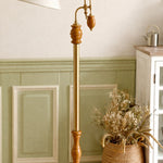 Load image into Gallery viewer, Vintage Wood and Fabric Floor Lamp