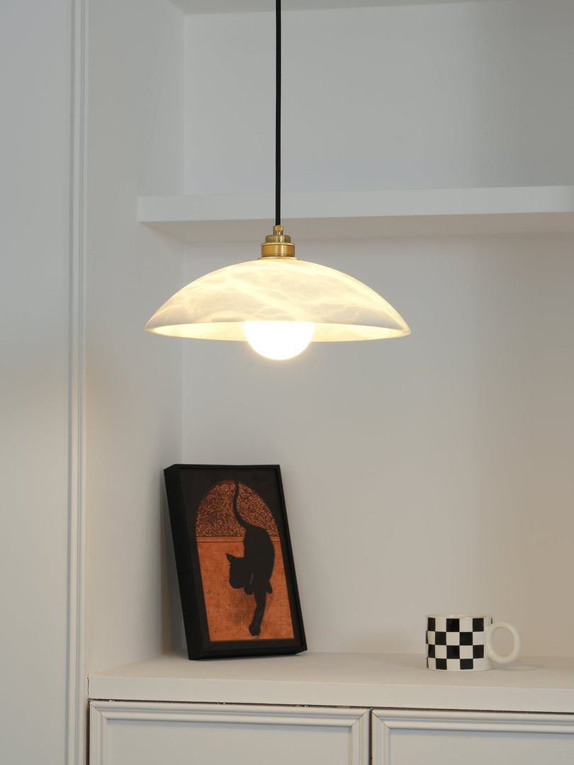 Natural Stone Plug-In Swag Pendant Light