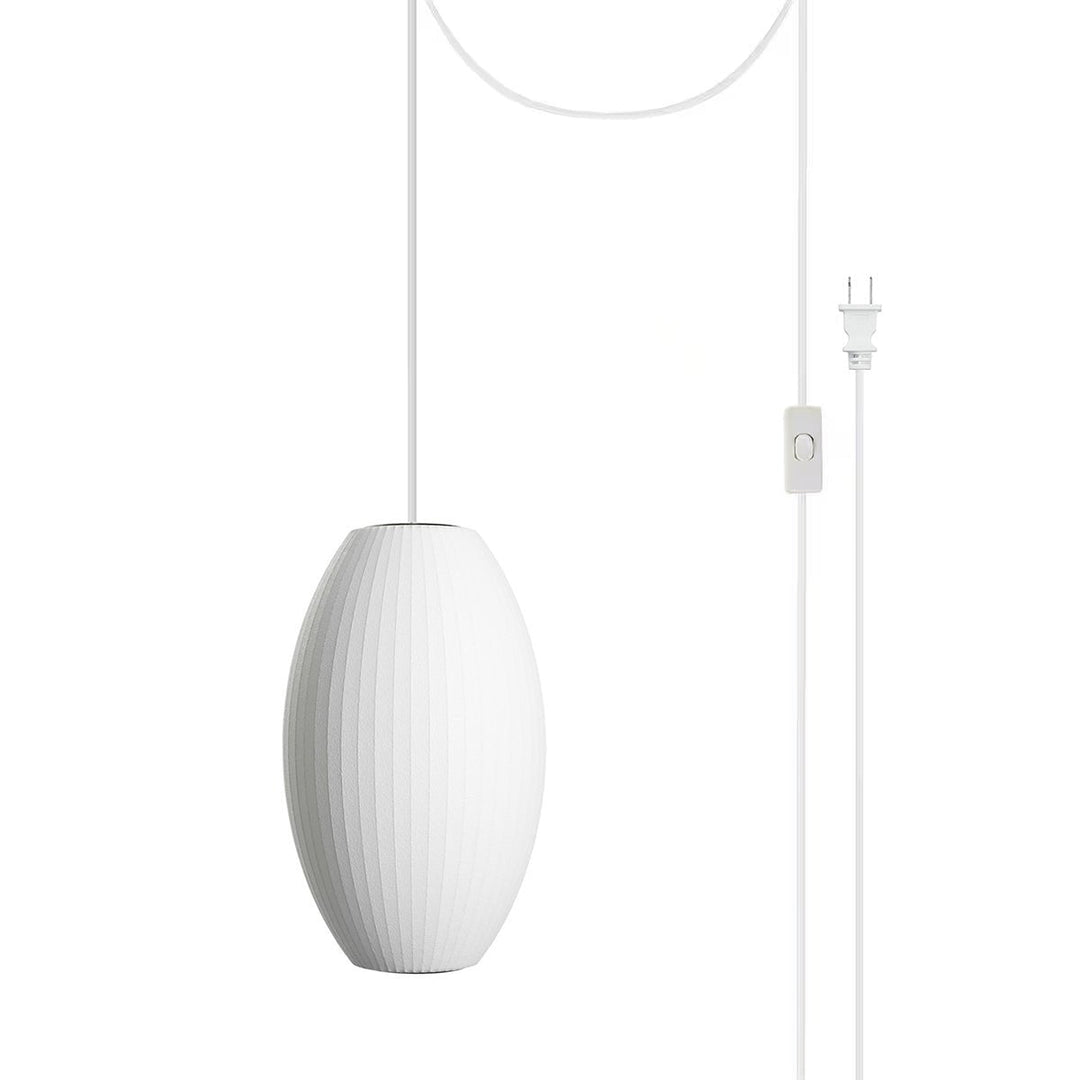 White Geometric Wire Swag Pendant Light
