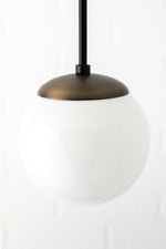 Load image into Gallery viewer, Glorica Glass White Globe Pendant Light - Mid Century Modern Glass Hanging Fixture
