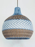 Load image into Gallery viewer, Handwoven Blue Rattan Pendant Light
