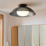 Cargar imagen en el visor de la Galería, Lámpara de techo empotrada Elorina de vidrio y metal: una elegante luminaria para espacios modernos
