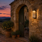 Cargar imagen en el visor de la Galería, Matte black wall light installed on a sheltered patio wall