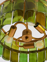 Load image into Gallery viewer, Verdura Glass Semi-Flush Mount - Elegant Green Glass Ceiling Fixture
