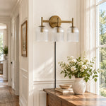 Bild in Gallery-Viewer laden, Ribbed Clear Glass Cloche Plug-In Wall Sconce
