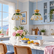 Pink Floral Glass Pendant Light