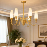 Load image into Gallery viewer, French Copper and Glass Chandelier for Dining Room