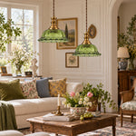 Cargar imagen en el visor de la Galería, Vintage Fluted Glass Pendant Light for Kitchen &amp; Dining