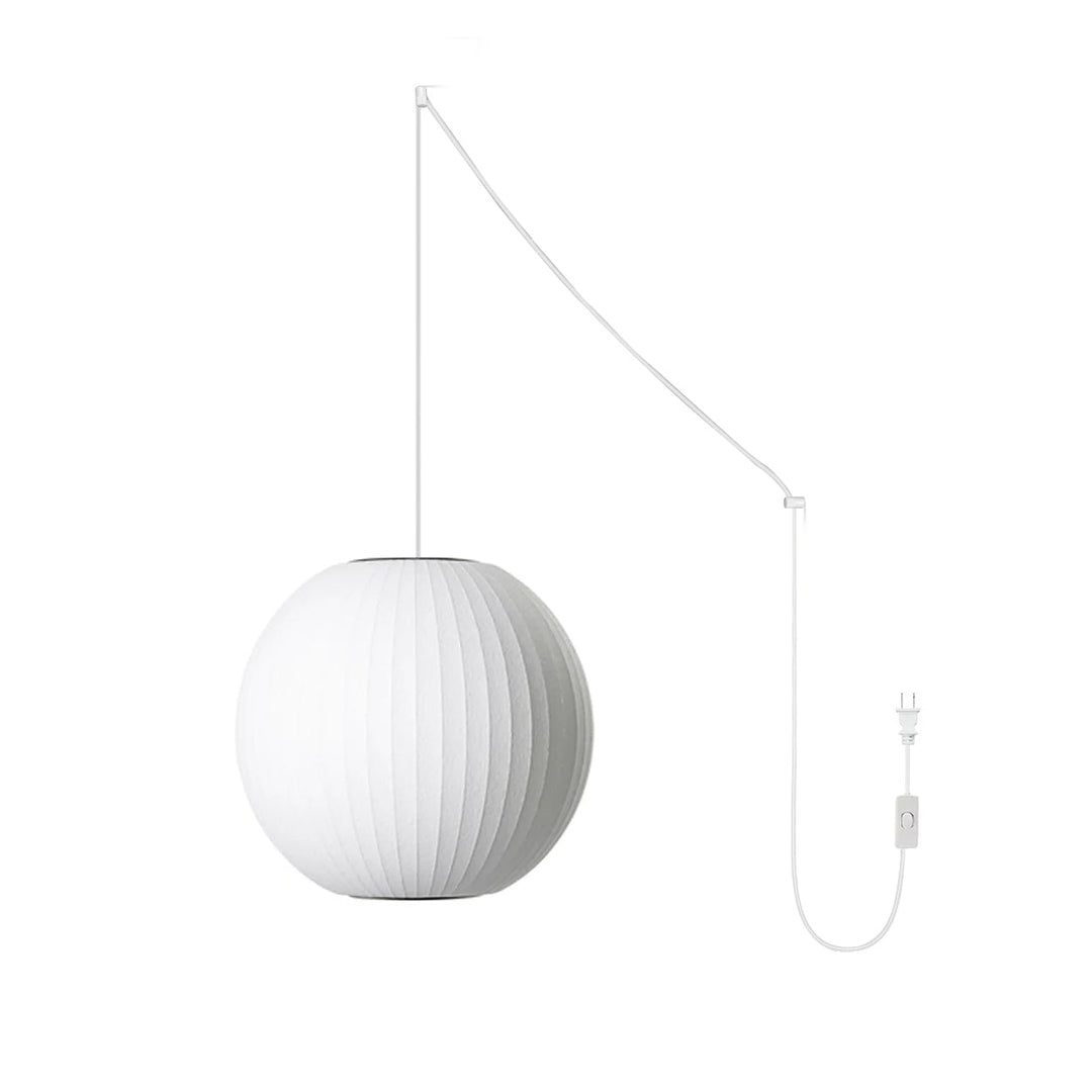 White Geometric Wire Swag Pendant Light