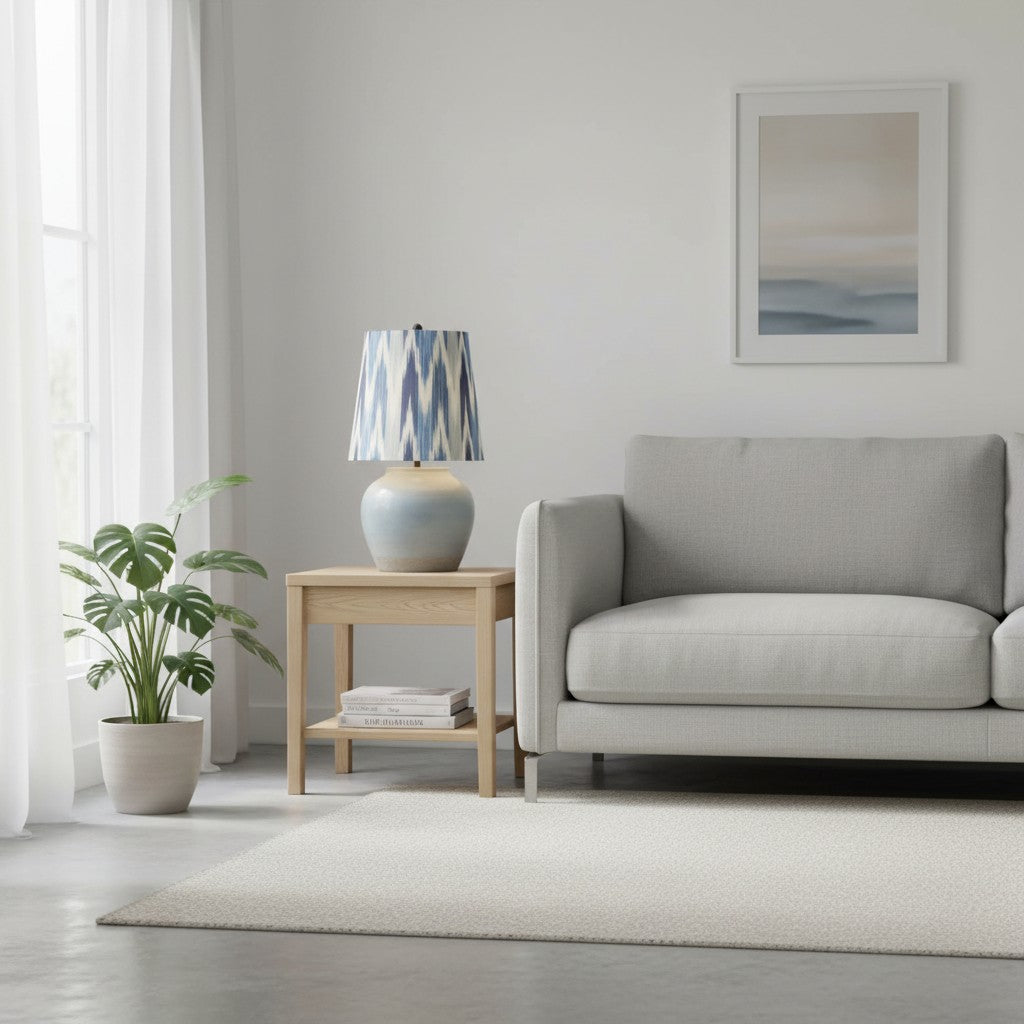 Ceruna Moderne Keramik-Nachttischlampe mit Lampenschirm aus Leinenstoff – Elegante Beleuchtung für Schlafzimmer und Wohnzimmer