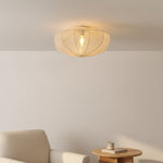 Load image into Gallery viewer, Lumifil Draped Mesh Ceiling Light – Boho Rustic Textured Shade Lamp for Living Room or Bedroom