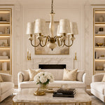 Load image into Gallery viewer, Shell Texture Retro Coastal Chandelier for Dining Room Decor