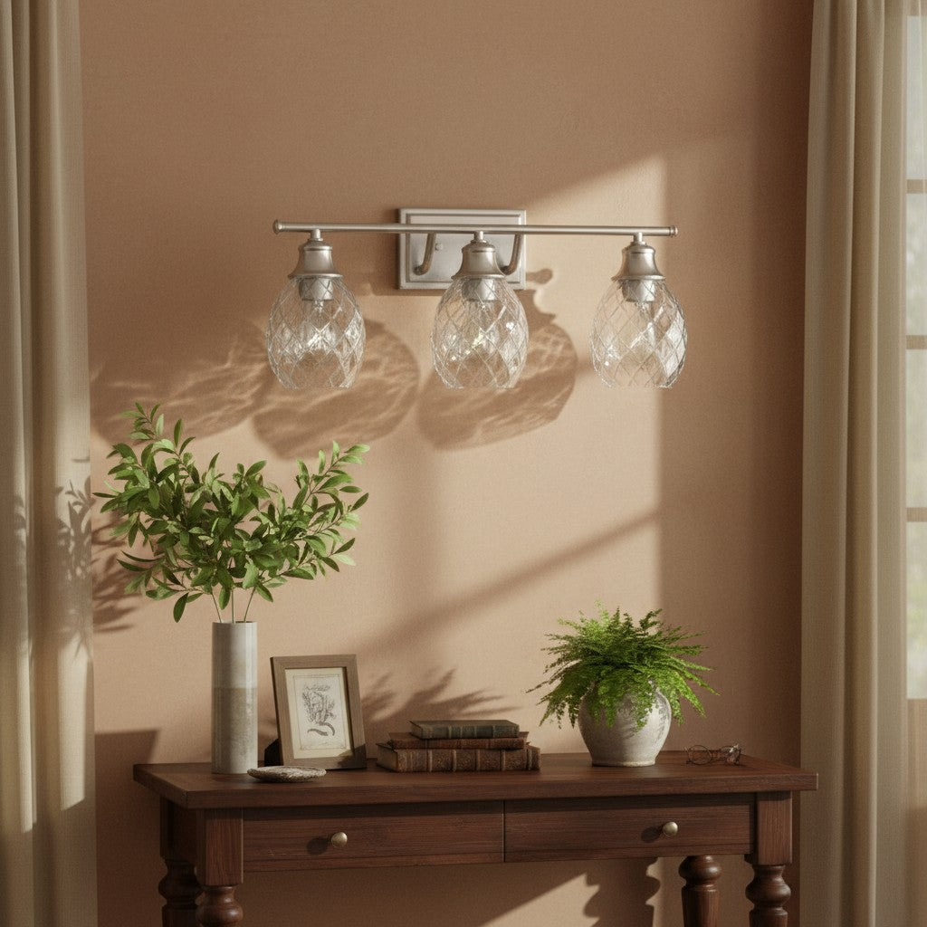 Nixora Moderne Bauernhaus-Wandlampe mit Rillenmuster – Dekorative Beleuchtung für Badezimmer und Flur