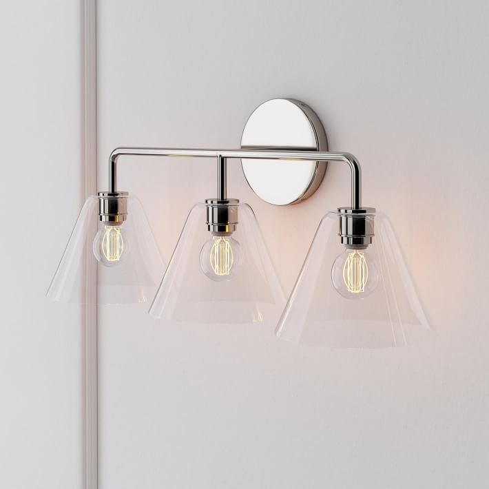 Aplique de pared Conica Cone: iluminación moderna de vidrio de 1, 2 y 3 luces