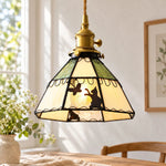 Charger l'image dans la visionneuse de galerie, Cat and Butterfly Stained Glass Pendant Light