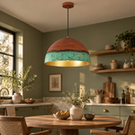 Load image into Gallery viewer, Copper Patina Dome Pendant with two shade sizes and a wide dome - New2609-1024556 scene 4