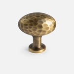 Charger l'image dans la visionneuse de galerie, 33 mm large oval hammered antique brass cabinet knob