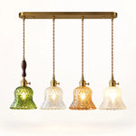 Load image into Gallery viewer, Vintage Brass Pineapple Glass Pendant Lamp