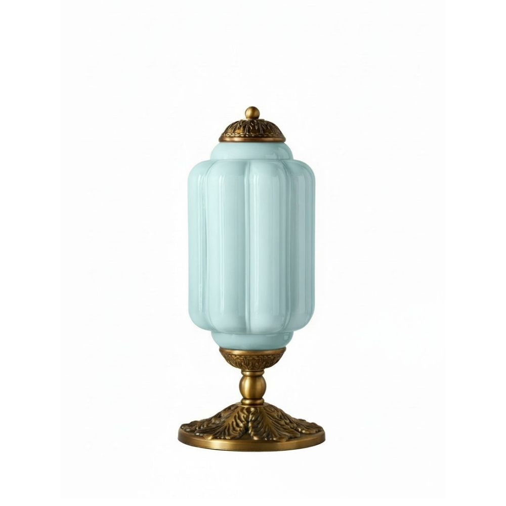 Eloise Muschelschalen-Glasschirm Vintage-inspirierte Tischlampe für Schlafzimmer und Wohnzimmer Akzentbeleuchtung