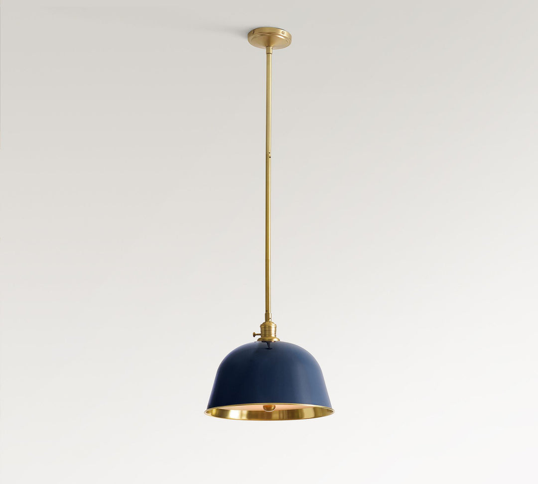 Lámpara colgante de campana de metal Forvara: elegante lámpara colgante individual para isla