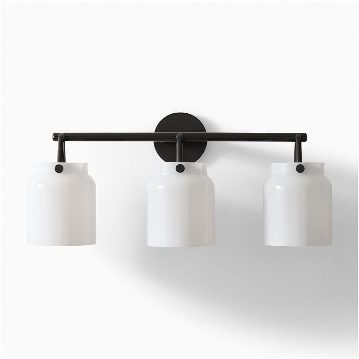 Applique murale moderne Hanton à 3 lumières – Luminaire en verre laiteux pour salle de bain, couloir et salon 