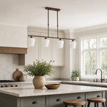 Load image into Gallery viewer, Strellux four-head Coffee Brown chandelier over a kitchen island