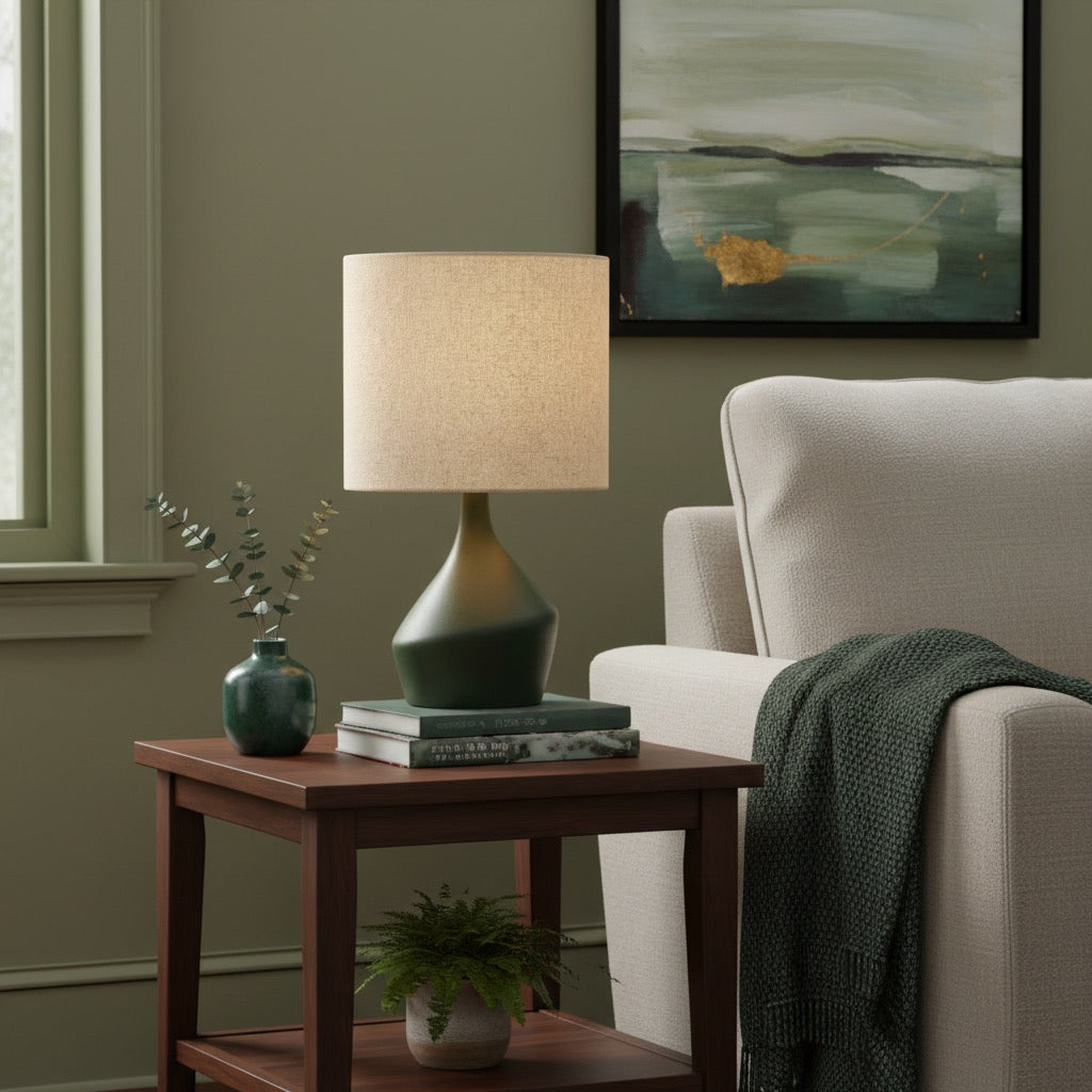 Lumo Asymmetrische Keramikform - Moderne Ambient-Tischlampe für das Wohnzimmer