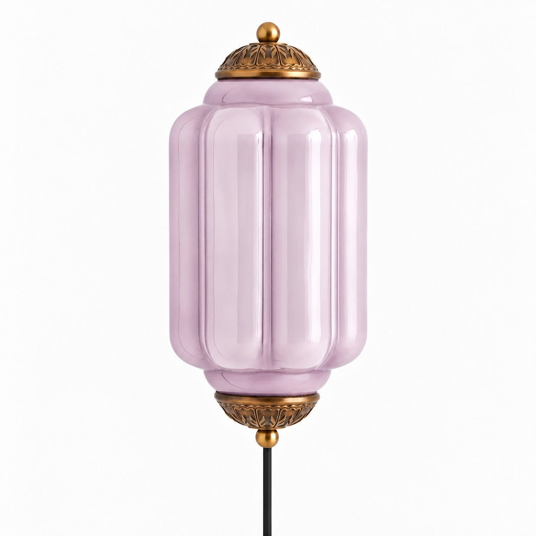 Eloise fluted milk-glass plug-in wall sconce