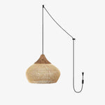 Bild in Gallery-Viewer laden, Woven Rattan Wood Plug-In Pendant Light