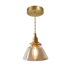 Load image into Gallery viewer, Jasmine Vintage Brass Glass Pendant Light