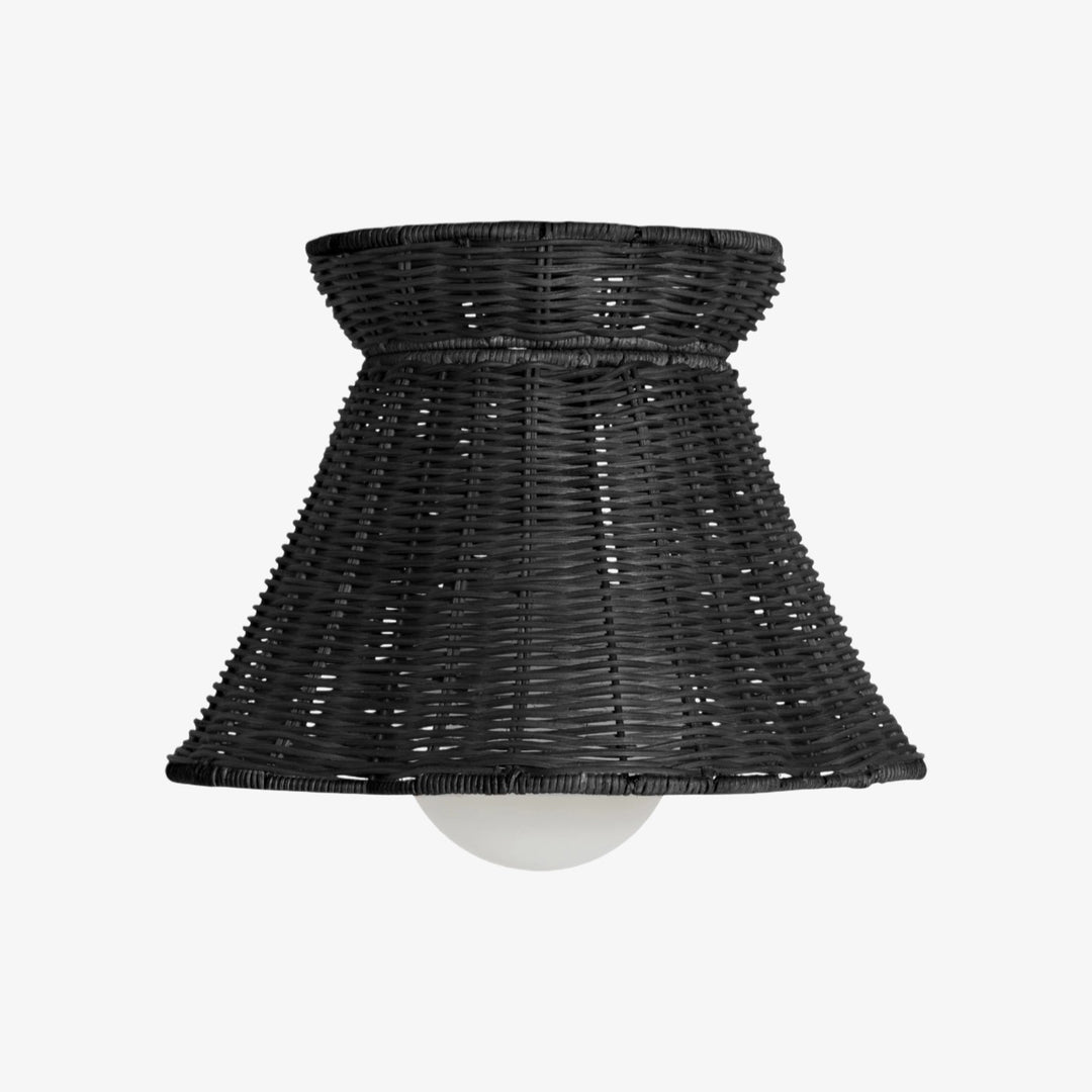 Wickara Gewebte Organische Silhouetten-Deckenleuchte – Rattan im Boho-Stil für das Wohnzimmer