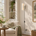 Cargar imagen en el visor de la Galería, Wolvina Plug-In Natural Marble Tube Wall Sconce