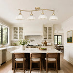 Bild in Gallery-Viewer laden, Gold 4-light ceiling fixture in a bright kitchen